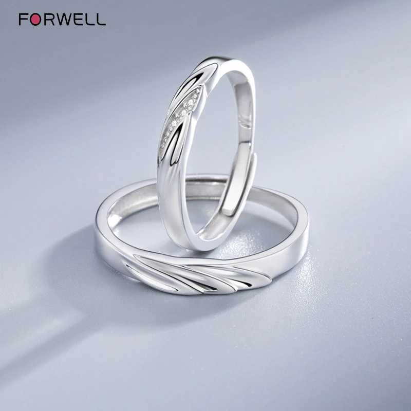 FORWELL Adjustable Retro Silver Couple Rings Exquisite Fashion Jewelry Holiday Gift Mascot J251020