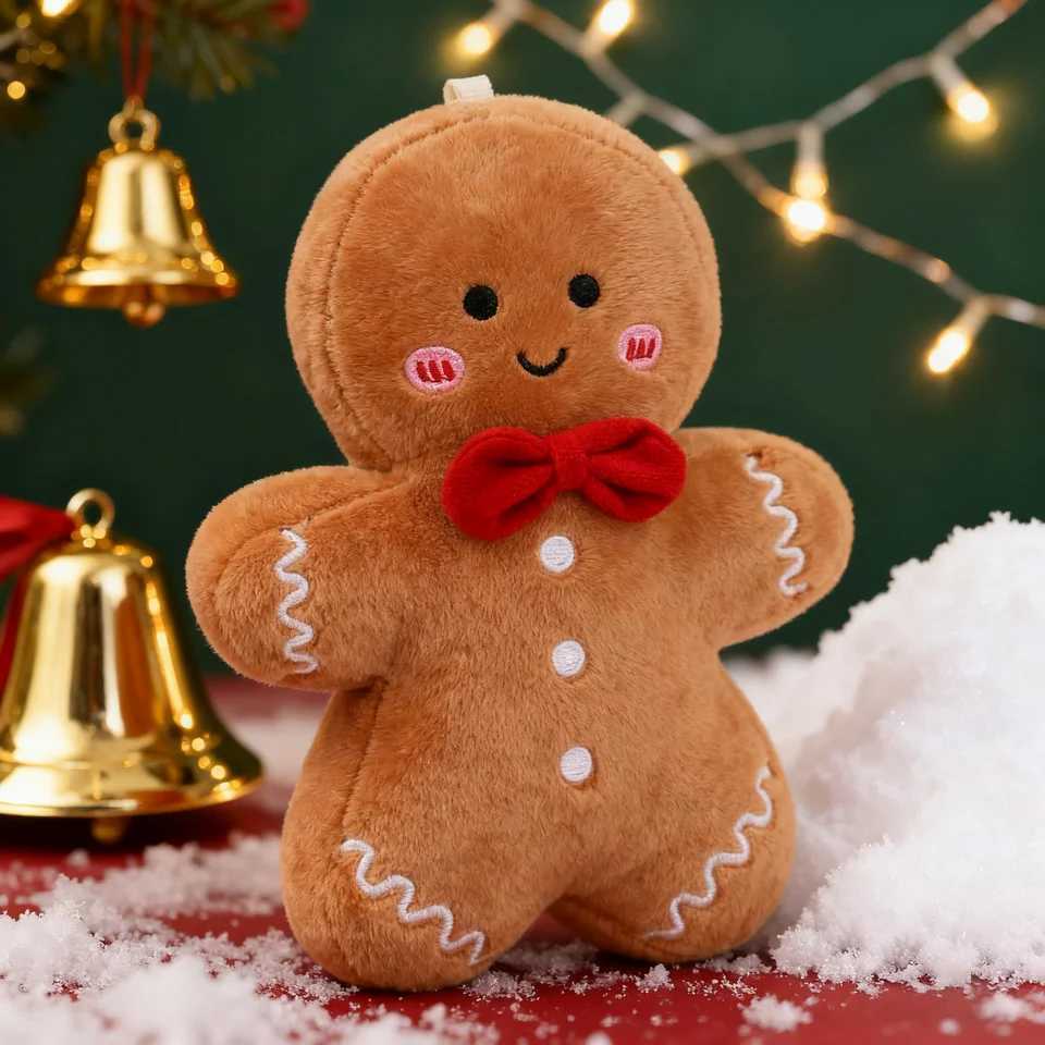 17cm Cute Christmas Gingerbread Man Plush Toy Chocolate Cookie Doll Christmas Tree Decor Xmas Pendant Christmas Gifts For Kids J251020
