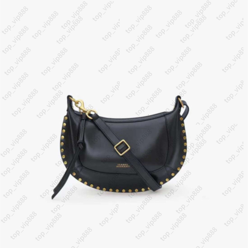 2026 genuine leather fashion designer bag correct letters tote isabel bag luxury rivet women saddle shoulder bags French gift classic Half Moon handbag 7dd