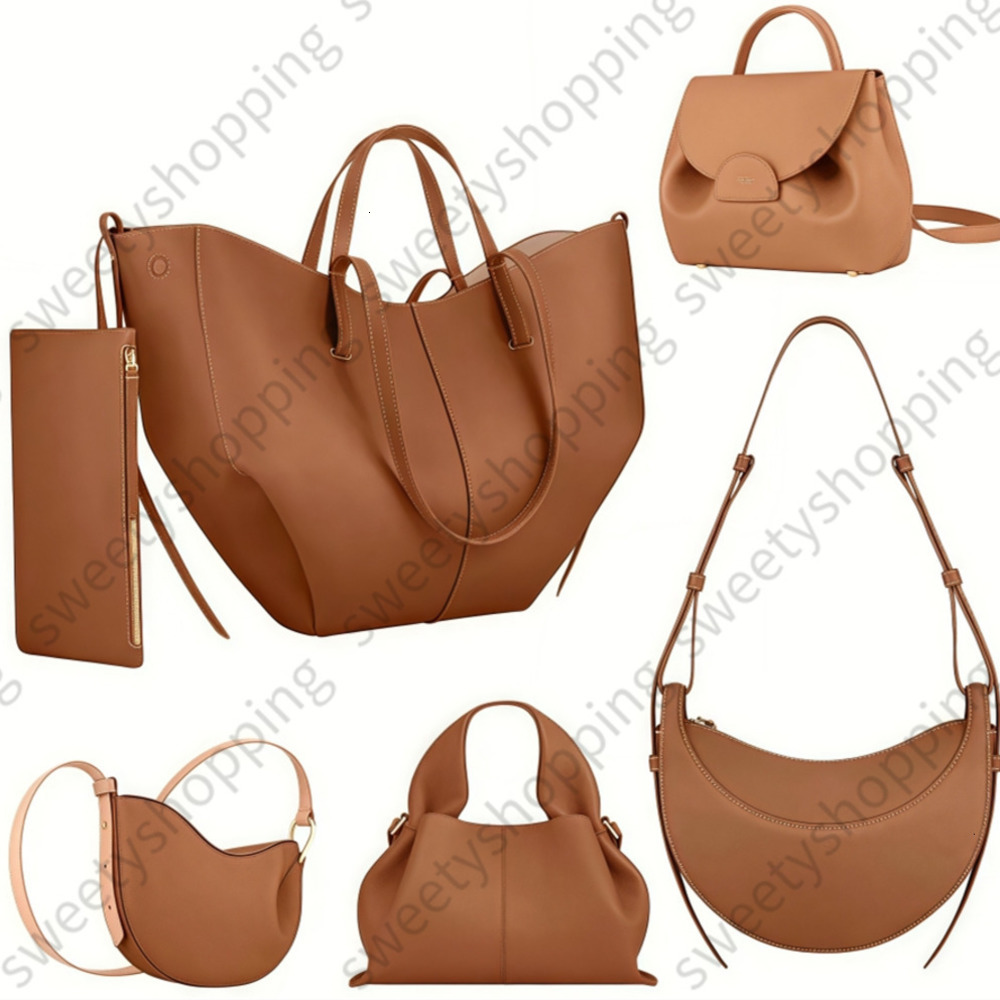 Designer Cyme Bag Tote Bag Half Moon Bag Smooth Leather Shoulder Bag Paris Numero Dix Half Moon Bag Women Cross Body Bag Mini Purse Textured Leather Hobo Bag Totes 02
