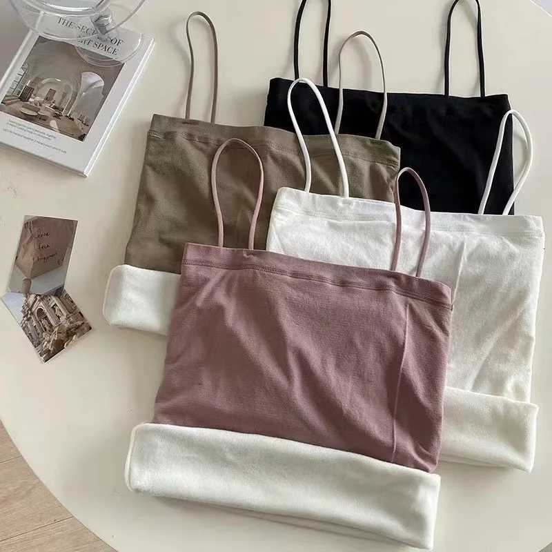 1pcs Autumn Winter Women Warm Underwear Girl Thermal Casual Nightwear Sexy Elasticity Female Velvet Tshirt Student Thermal VestT251020
