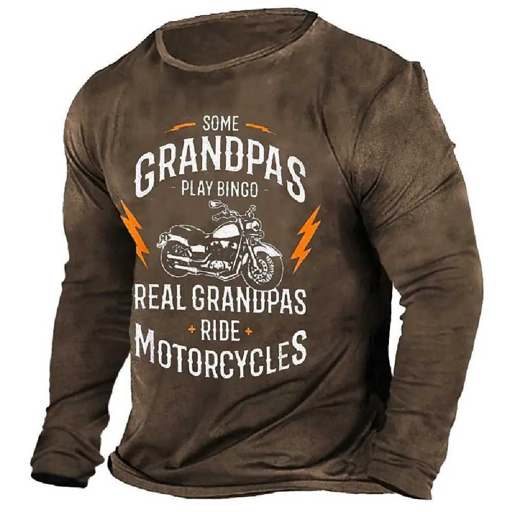 Vintage TShirts For Mens Print Cotton Long Sleeve T Shirt Overzied Fashion Clothes Streetwear Casual Top Tee Shirt Men ClothingXJ251020