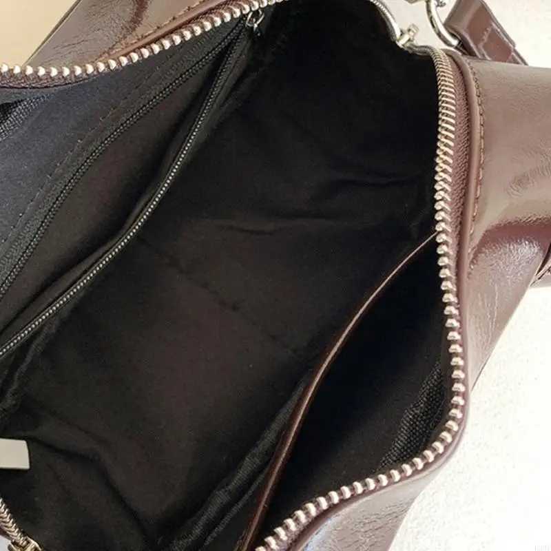 LX9F Handheld Bowling Bag PU Leather Crossbody Purse for Women Square Shoulder Bag with Adjustable Strap for Work and TravelT251020