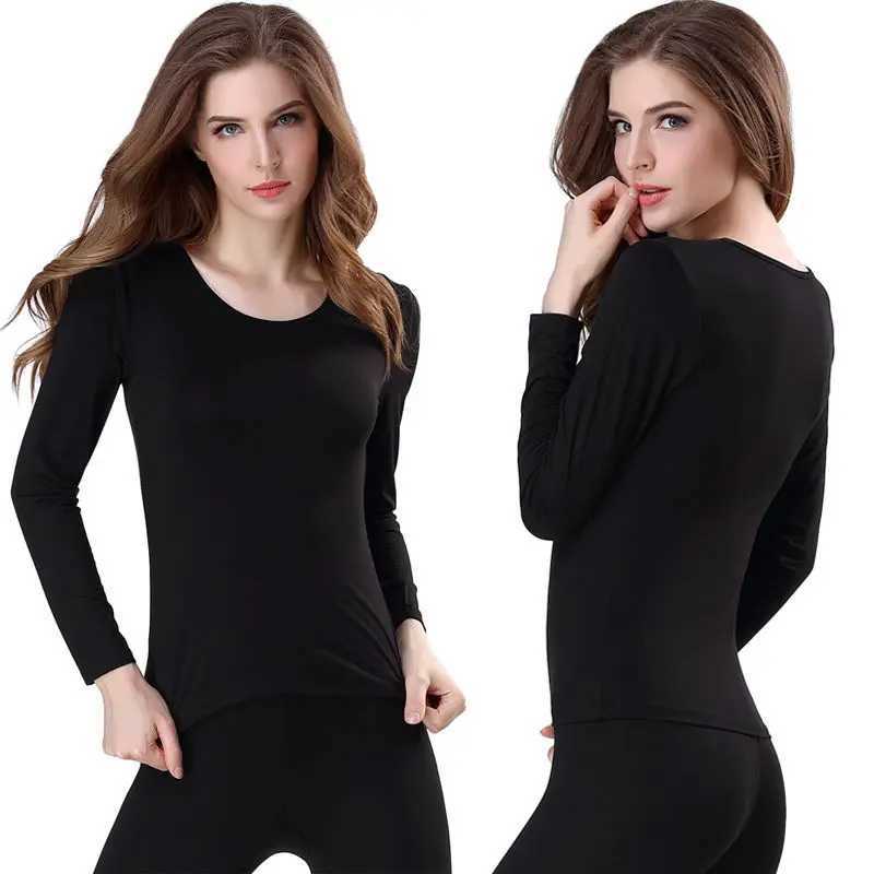 thermal shirt woman winter sport Casual Blouse Top Long Pants Thermal Underwear Set Outfit Warm Clothes Plus SizeT251020