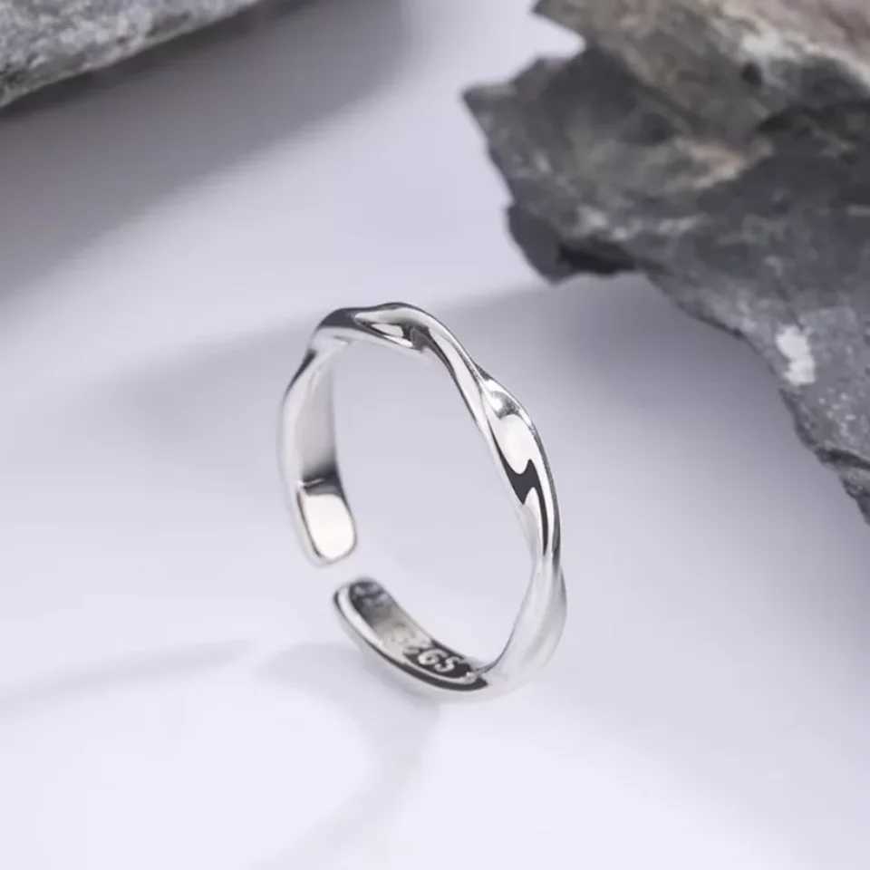 925 Sterling Silver Simple Twisted Wire Ring Womens Dinner Party Luxury Hand Jewelry J251020
