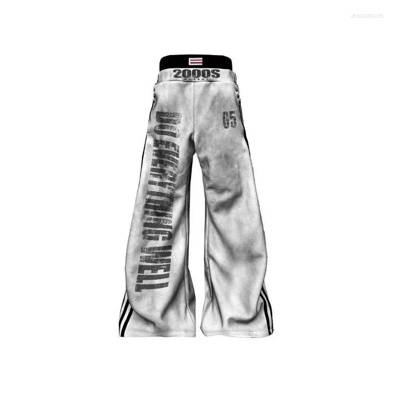 Designer Men's Jackets Goth Harajuku Skull Letter Print Striped Long Sleeve Oversized Retro Dark Style Men Y2k Skateboard Basketball Sport Pants 