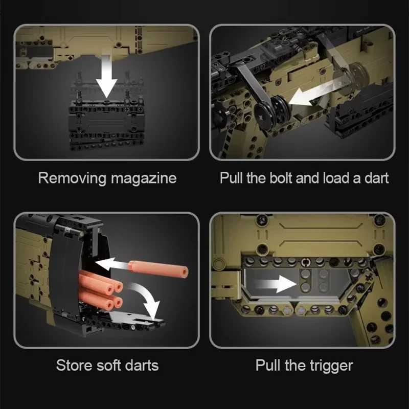 Cada 979Pcs Ci Technical Police Military Weapon M Sniper Rifle Building Blocks ModelWW2 STEM Educational Toys Kids GiftsXJ251020