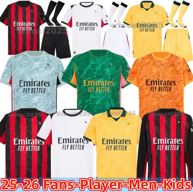 2026 RAFA LEAO 25 26 Gimenez TOMORI MUSAH MORATA JOVIC THEO PULISIC LOFTUS Ac miliaN soccer jersey men kids Kit fourth 4th milanjersey