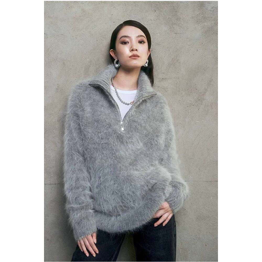 Winter New Stand-Up Collar Pullover Fluffy Mink Cashmere Sweater Long Sleeves Women High Quality Jz001 251020 251020