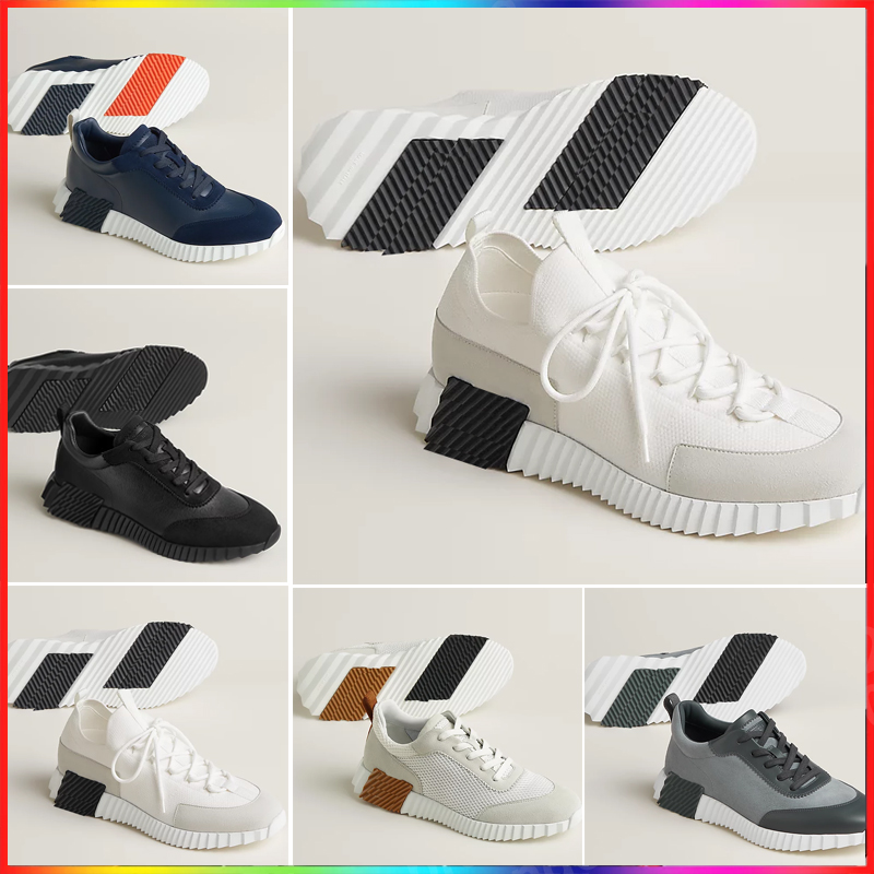 2025 Bouncing Sneakers Designer Suede Casual Shoes H Trainers Breathable Mesh Running Shoe Men Bounce Sneaker Women Sneaker Non-Slip Rubber Sole Flat Trainer H Word