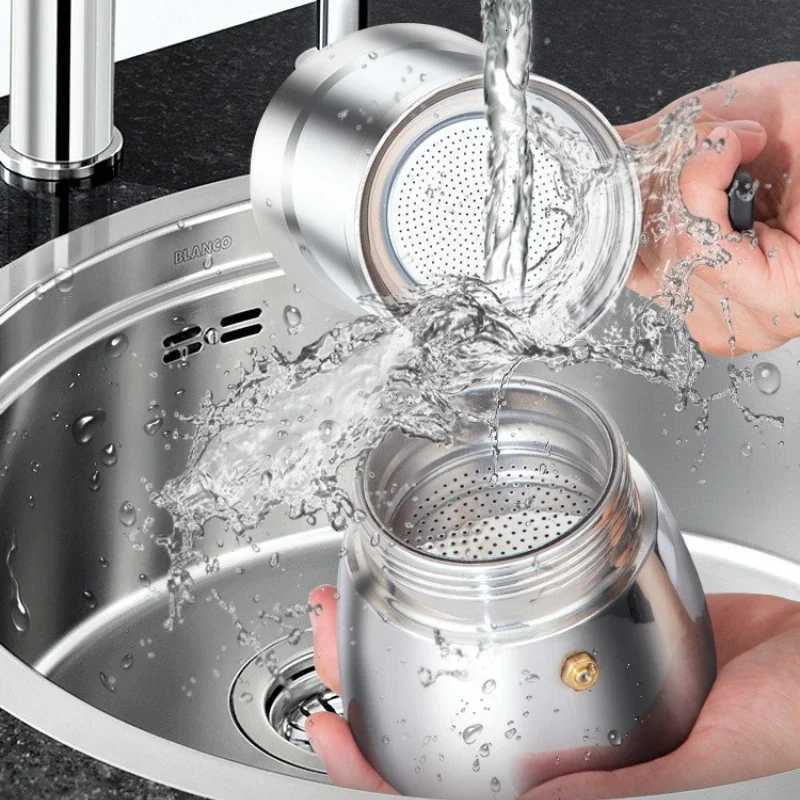 Transparent Moka Pot 46 Cups Household resso Italian Coffee Brewing Kettle for Electric Stove Stainless Steel Moka Pot Y251020