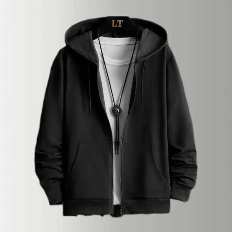 Autumn and Winter Mens Fleece Thickened Cardigan Sweater Teen Zipper Top Student Hooded Sweater Mens Large Size Jacket s5xl W251020