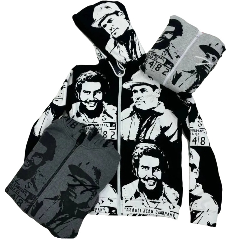 Men's Hoodies Gothic Retro Long Sleeved Printed Hoodie Haruku Hip Designer Hoodie Jacket Tracksuit Men Polo Veste Coat Hop Oversized Pattern Zipper Casual Sports