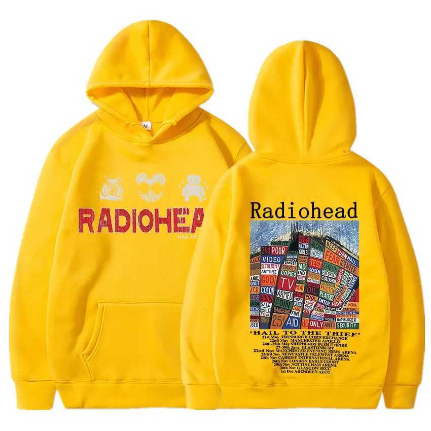 Radiohead Retro Hiphop Rock Band Print Men Hoodie Street Casual Fashion Trendy Y2K Daily Loose LongsLeeve Sweatshirt W251020