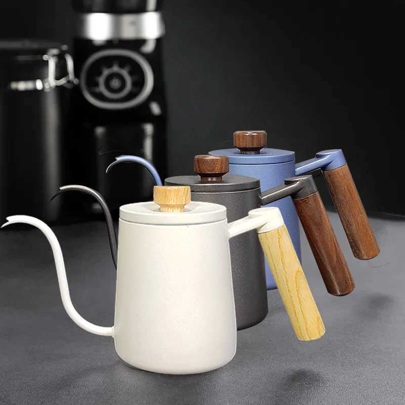 304 Stainless Steel Kitchen Coffee Pot Barista Long Neck Spout Milk Frothing Kettle Coffee Accessories 550 600ml Y251020