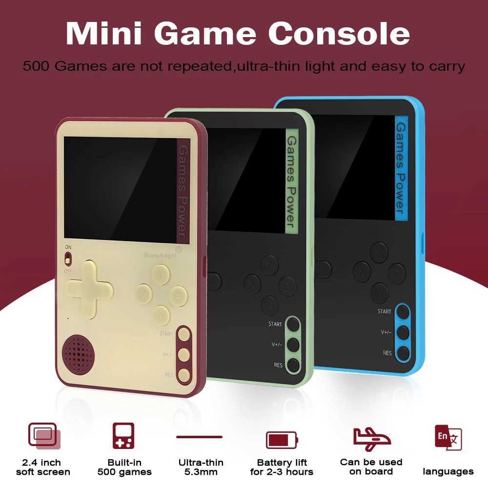 K10 Ultrathin Handheld Game Console 24inch Color Screen Handheld Game Console with 500 Retro Games 400mAh Rechargeable Battery J251120