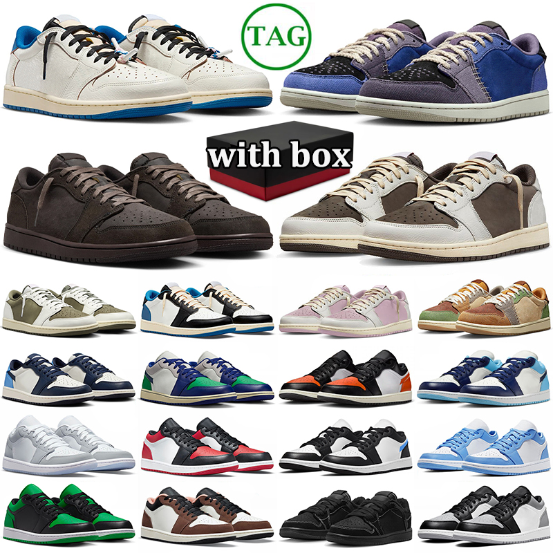 with box classic basketball shoes men women low designer 1s sneakers triple black white brown blue pink blue green mens womens 1 outdoor sports trainers