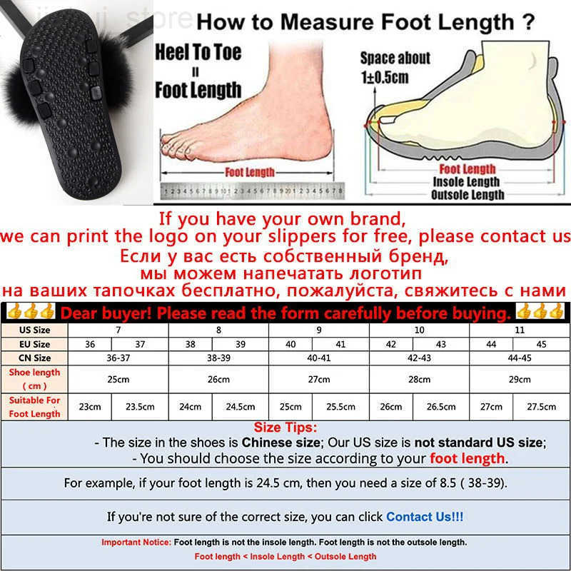 MPPM Real Fox Fur Slides for Women Luxury Designer Sandals On Summer Furry Slippers Flip Flops Shoes Plus Size Shoes M251020