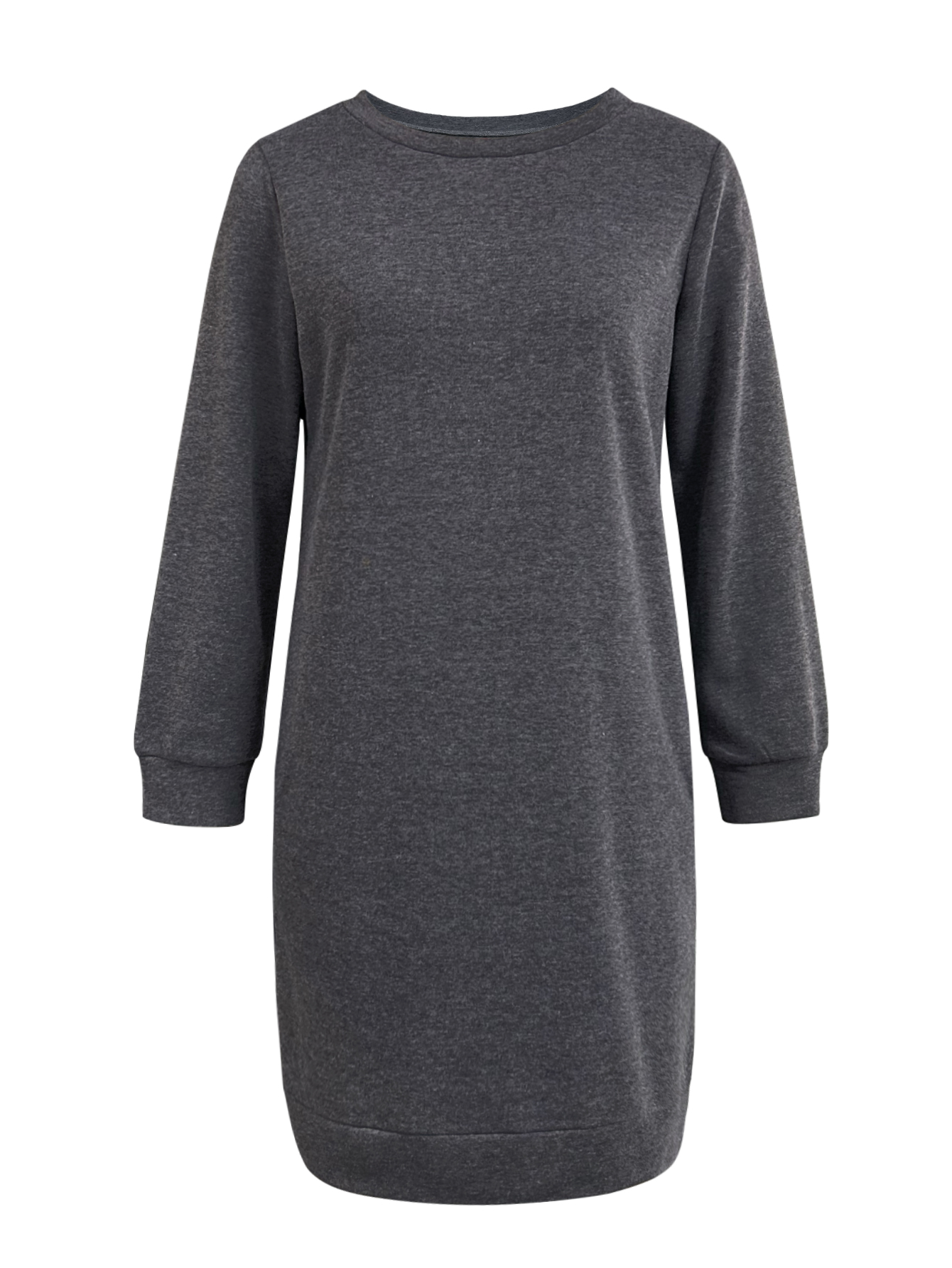 Women's Autumn & Winter New Solid Color Casual Versatile Sweatshirt Dress, Elegant Japanese Sweatshirt Midi Dress-CF24354