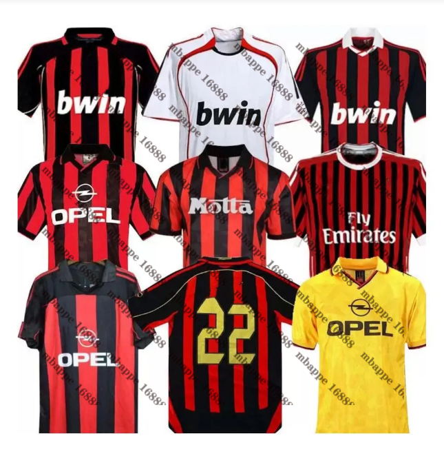 90 91 Retro shirts SOCCER JERSEYS 95 96 97 Gullit 01 02 03 12 14 15 Maldini Van Basten football KAKA Inzaghi 06 07 PIRLO SHEVCHENKO BAGGIO Ac MIlans JERSEY 01