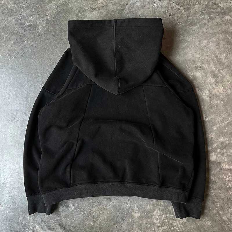 2025 American Trend Loose Casual Long Sleeve Coat Street Fashion Vintage Gothic Zipper Creative Letter Five Pointed Star Hoodie W251020