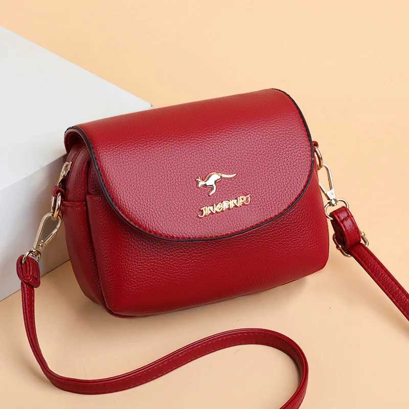 2025 New Soft Pu Leather Womens Bag with Multilayer Single Shoulder Crossbody Bag Fashion Small Square High Quality Phone BagT251020