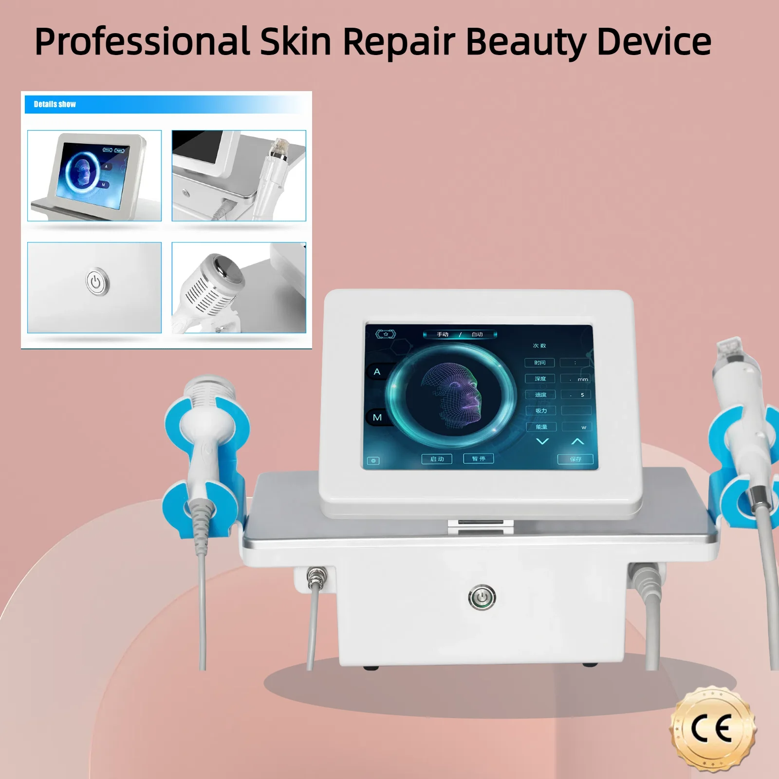 Gold RF Skin Tightening Device with Ice Hammer Pore Minimizing Scar Removal And Wrinkle Therapy