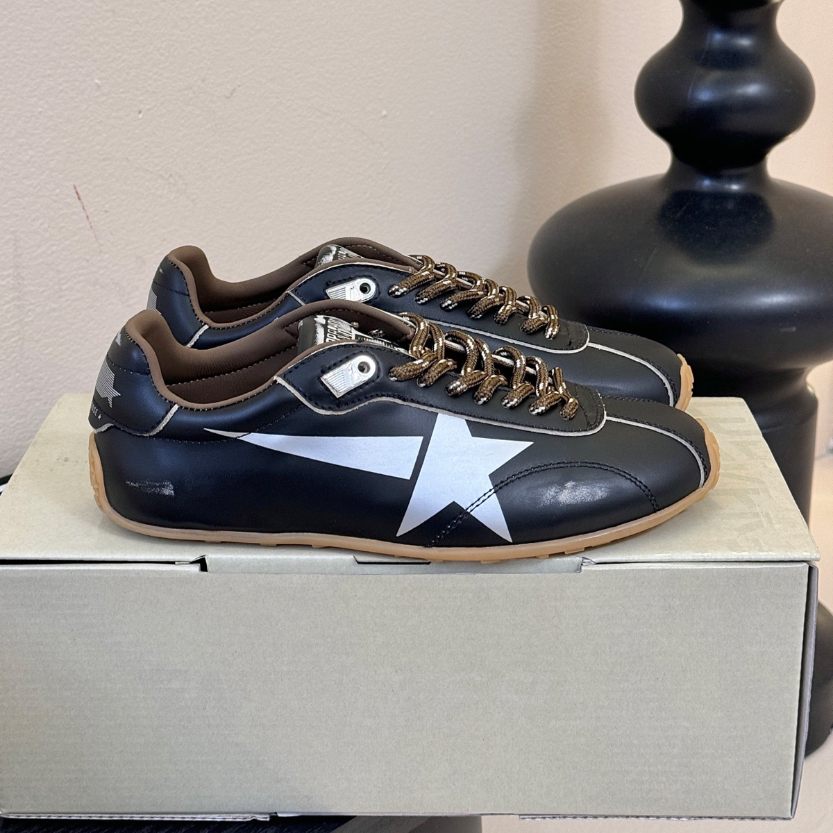 Leopard print leather German training shoes thin sole casual sports Forrest Gump shoes flat dirty shoes old star little dirty shoe girl