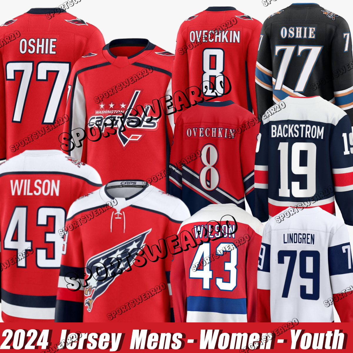 8 Alex Ovechkin washingtons hockey jersey capital jersey DylanS Strome TJ Oshie Tom WilsonS Aliaksei Protas Charlie Lindgren McMichael Nicklas Backstrom jerseys