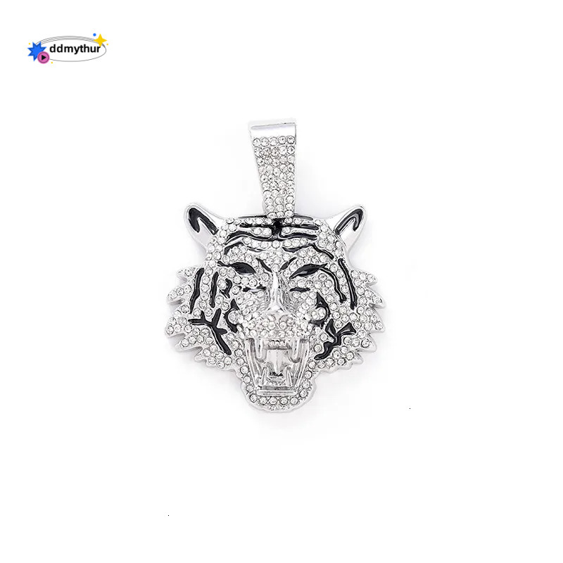 Men's Alloy Cuban Chain Necklace with 3D Tiger Pendant - Hip Hop Style Statement Jewelry ddmythur