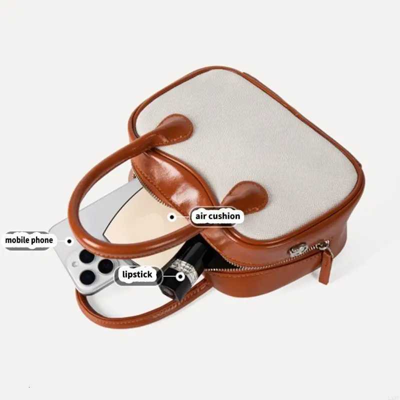 LX9F Handheld Bowling Bag PU Leather Crossbody Purse for Women Square Shoulder Bag with Adjustable Strap for Work and TravelT251020