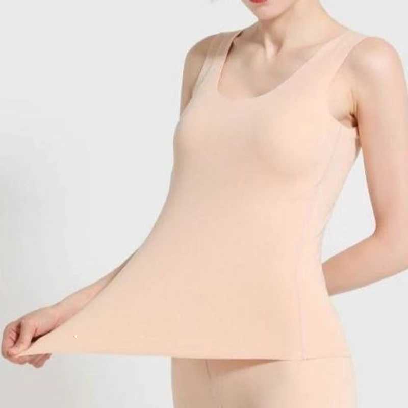 Womens Thickening Seamless Heat Insulation Tank Top Plush Thin Slim Fit Insulation Clothing Autumn Winter Base Coat UnderwearT251020