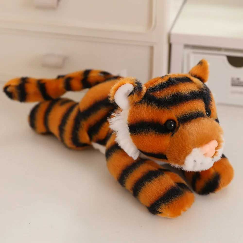 Multiple Kinds Forest Animal Plush Toys Fluffy Lion Panda Wolf Zebra Giraffe Elephant Doll Funny Lying Prone Pose Cartoon Pets J251020