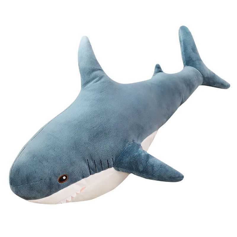 30456080100cm Funny Joy Cute Shark Plush Toy Soft Stuffed Animal Reading Pillow for Birthday Gifts Cushion Doll Gift J251020