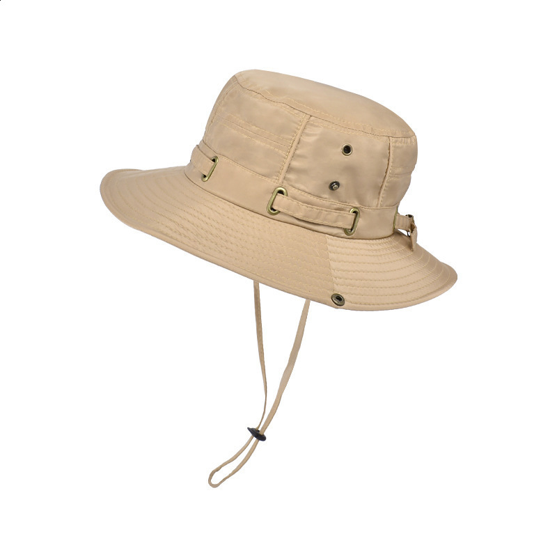 Outdoor Fishing Cap Man Bucket Hat Letter Print Mens Cap Summer Retro Cotton Sun Hat Panama Jungle Fishing Hats Dad Hats 220527