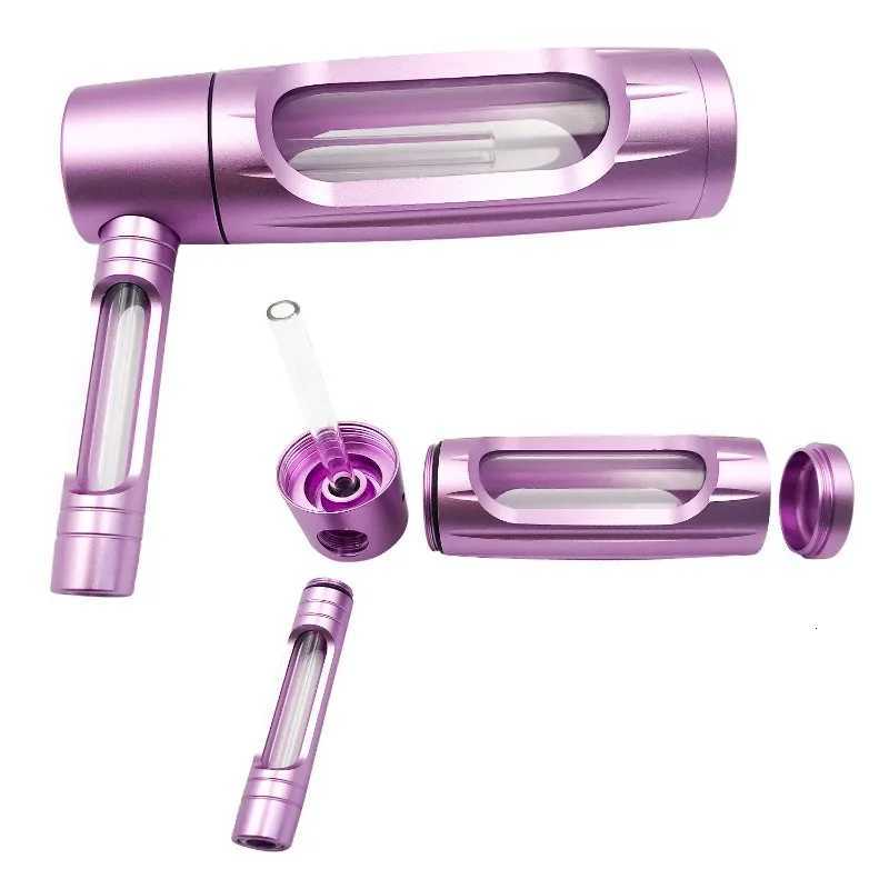 NEW Evil 155mm Dry Burning Grass Smoking Pipe Portable Aluminum AlloyGlass Tobacco Pipes Hookah Shisha Pipa Smoking Accessories Y251020