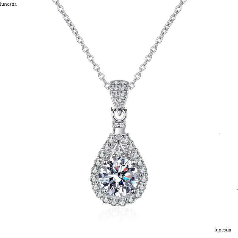 Necklace for Women Real Solid White Gold VVS1 D Clarity Lab Grown Dia Eternity Fine Jewelry