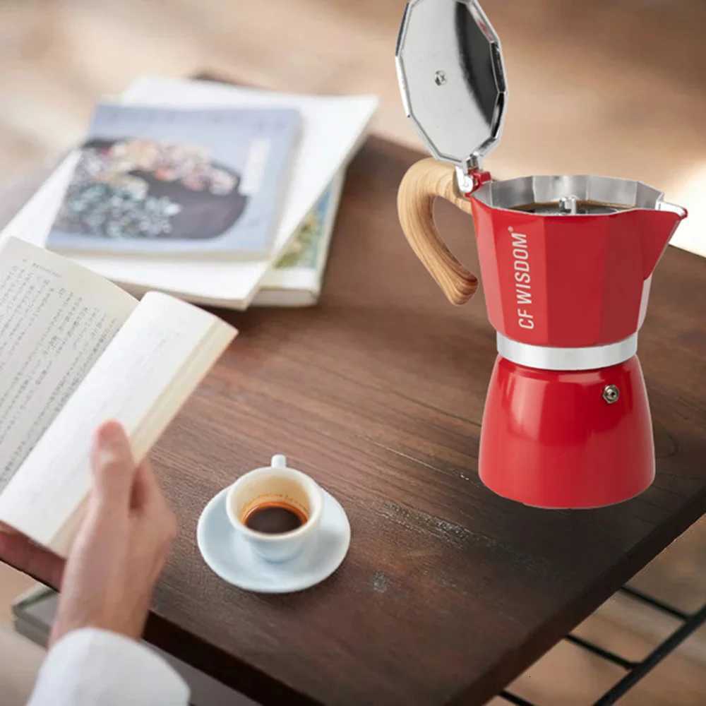 CF Wisd Coffee Mocha Pot Mocha Filter Italian He Kitchen Coffee Maker He Coffee Pot Octagon Pot Y251020