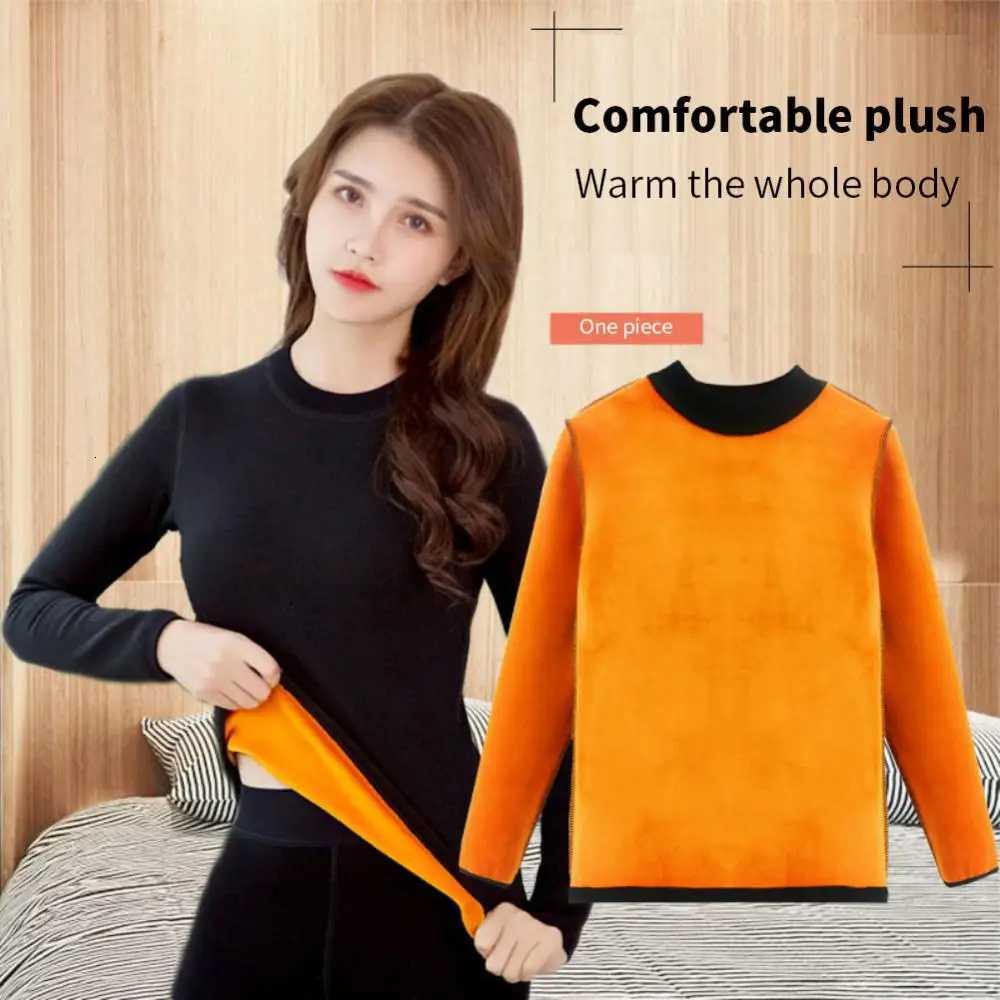 S4XL Autumn Winter Thermal Underwear For Women Inner Plus Velvet Thick Warm Longsleeved Tshirt Highneck Bottoming ShirtT251020