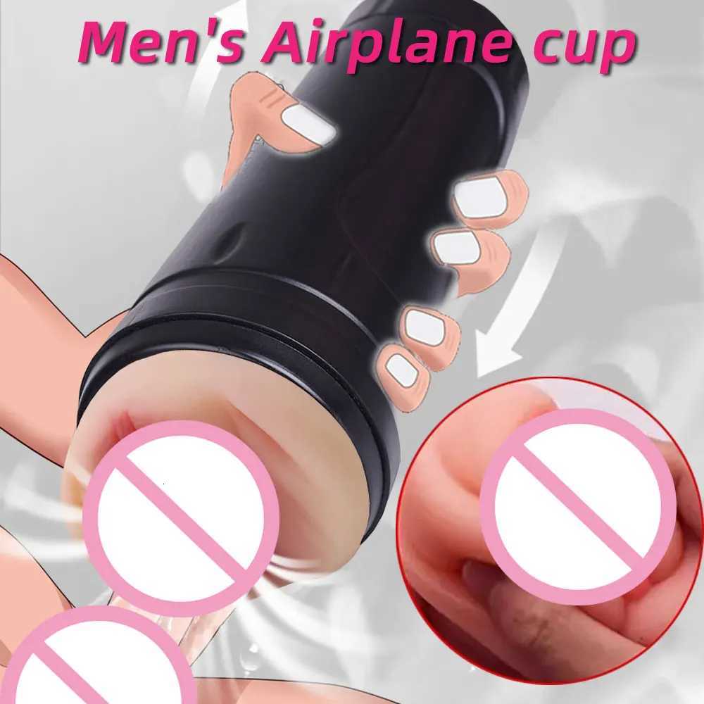1pc Extra Long Soft Realistic Vagina Masturbation Cup for Men Safe Fidget Toys Orgasm Male Masturbator Sex Toy Adult Goods W251020