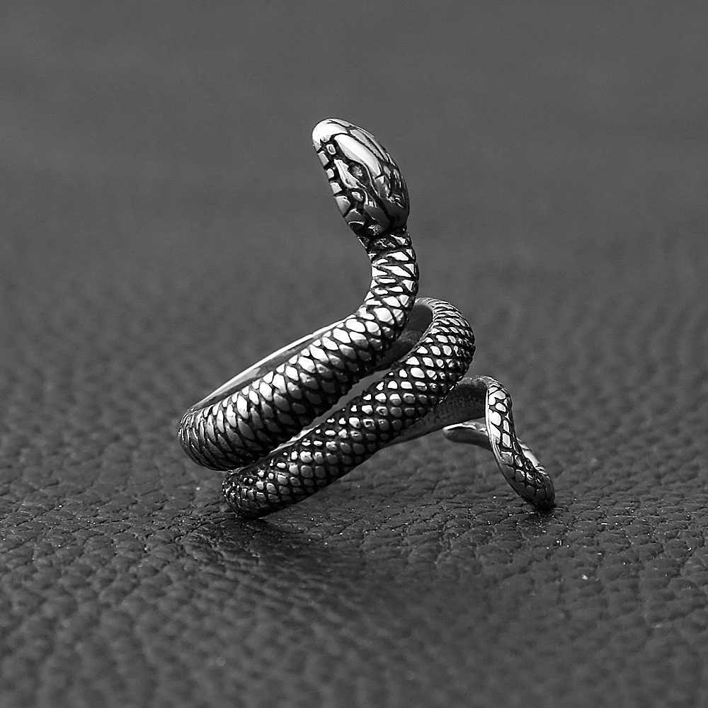 Fashion Vintage 316L Stainless Steel Snake Rings For Men Women Punk Cool Animal Ring Party Couple Amulet Jewelry Gifts J251020