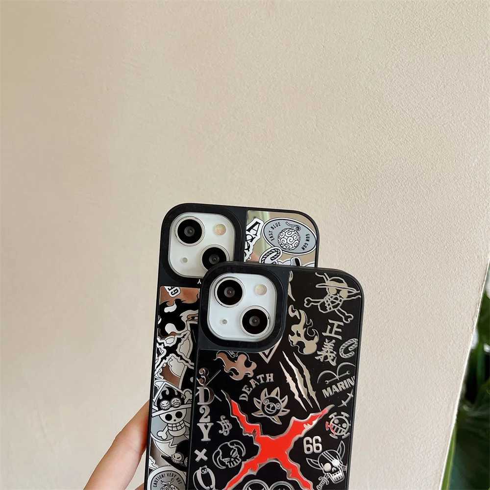 Fashion One Piece Phone Case for iPhone 17 16 15 14 13 12 11 Pro Max Hot Japan Anime Luffy Zoro Mirror Film Back Cover Z20251020