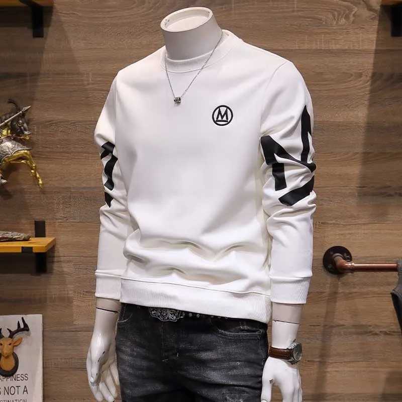 Fashion ONeck Spliced Casual Printed Letter Sweatshirts Mens Clothing 2025 Spring New Loose Allmatch Tops Korean Sweatshirts W251020