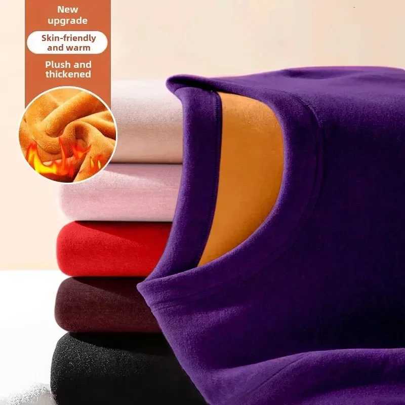 AutumnWinter Thermal Underwear Womens Round Neck FleeceLined TShirt Base Layer Top Thickened Inner TopsT251020