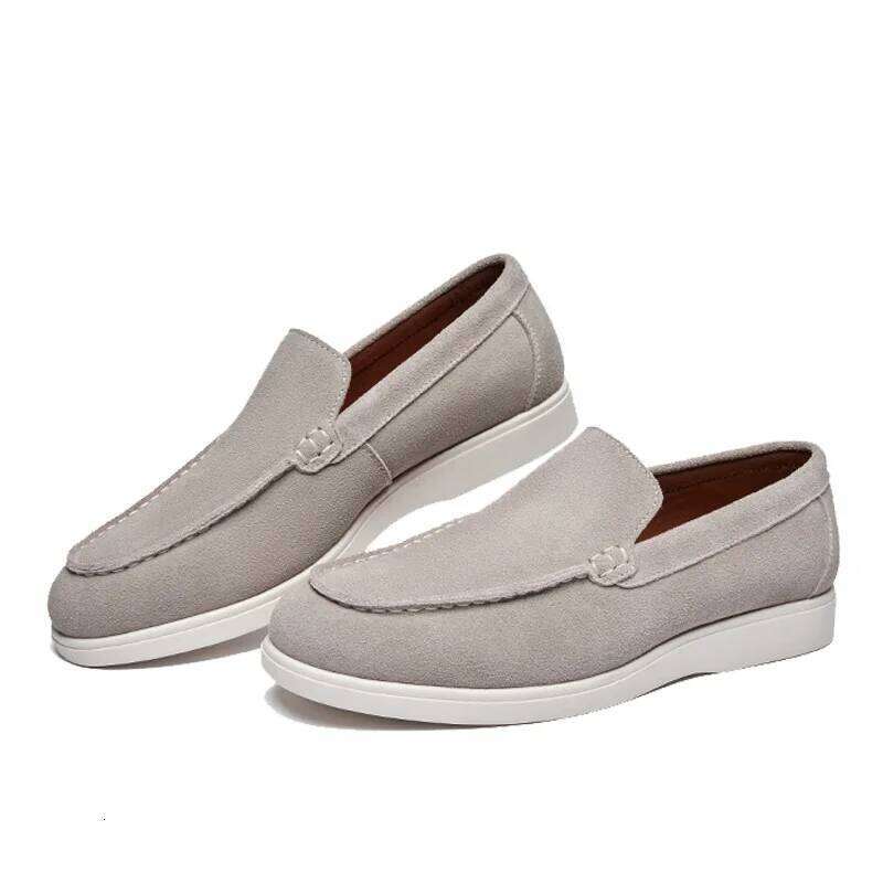 British Style Suede Leather Frosted Loafers Lazy Bean Men Casual Formal Boat Men's Vulcanize Male Shoes Adult