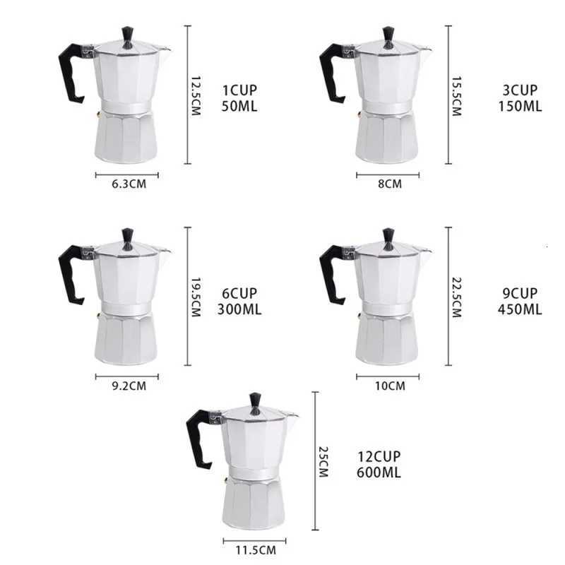 Coffee Maker hine Aluminum Mocha Pot Mocha Coffee Pot Octagonal Aluminum Pot Span Y251020