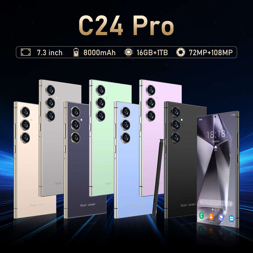 Famous brand cross-border exclusive intelligent phone C24 Pro super large screen 16+1TB Android phone factory direct sales CKS
