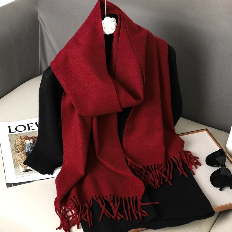63Colors Solid Women Winter Scarf Warm Chunky Cashmere Shawl Outdoor Tassels Pashmina Bufanda Lady Wrap Windproof Scarves 251020