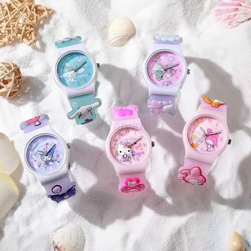 Sanrio New Hello Kitty Kuromi Cute Cartoon Kids Watch Jelly Sanrio Quartz Watch Gift for Boys Girls L251020