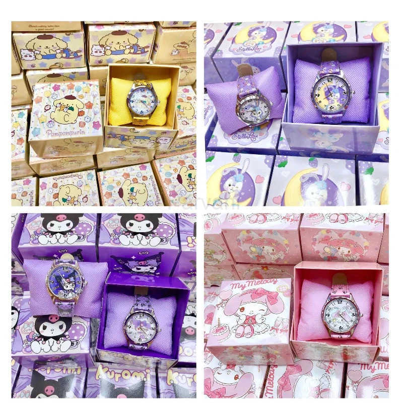 Sanrio Anime Sanrio Quartz Watch Kuromi My Melody Cinnamoroll Pompompurin Birthday Gift for Kids L251020
